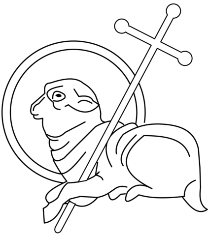 Christian Lamb Coloring Page